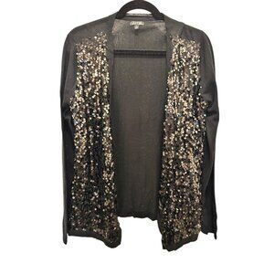 👗 2/$30 👗 Black with Sequin Front Open Front Cardigan sz M
